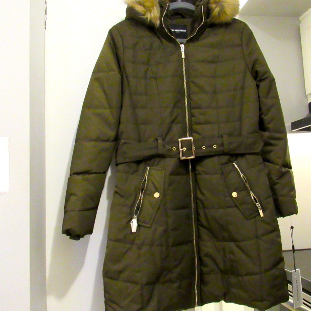 Karl Lagerfeld dark green coat